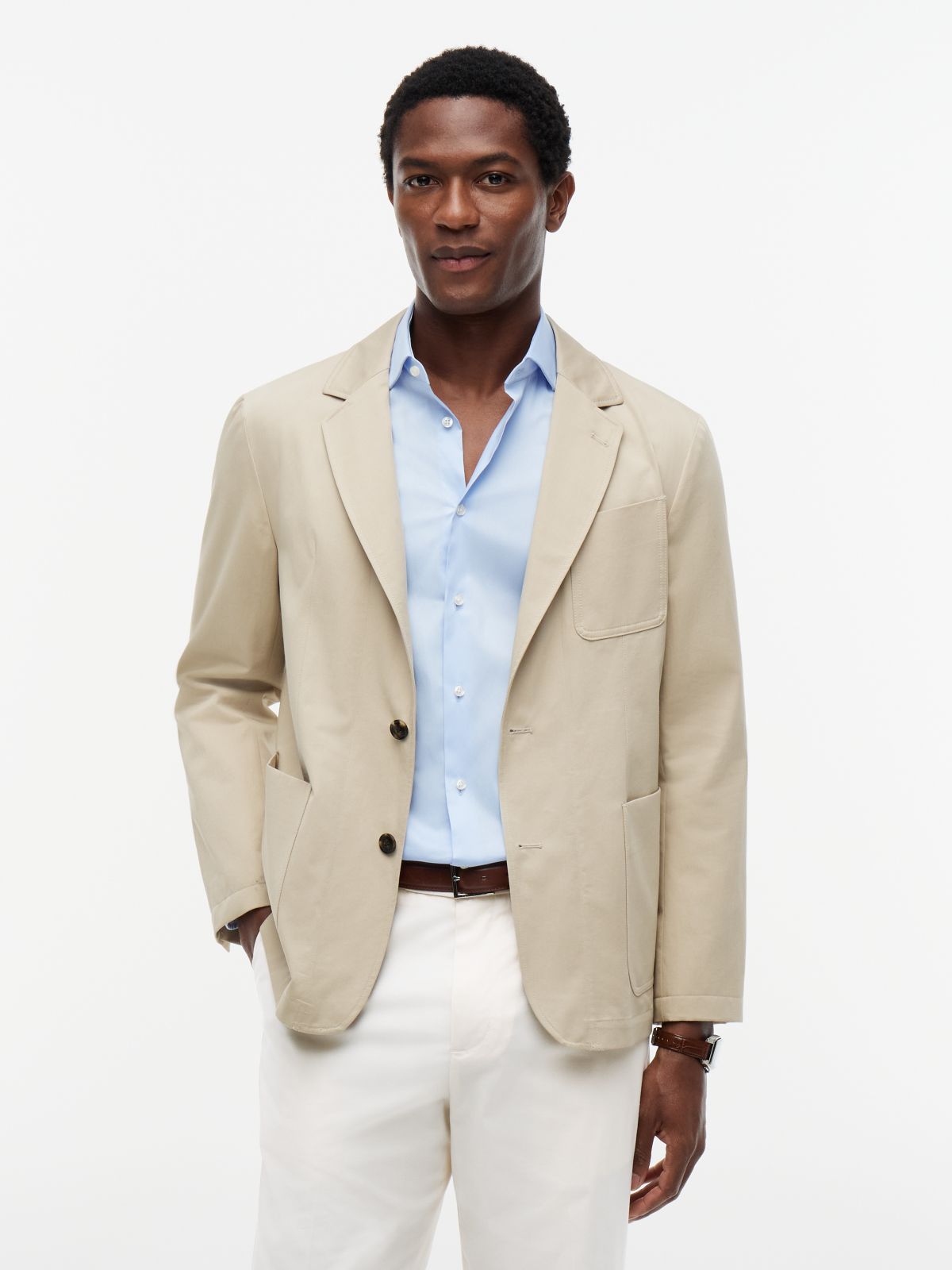 New York Label Boxy Fit Blazer — Beige