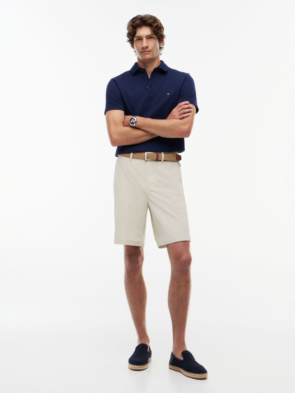 Tech Elasticated Chino Shorts — Beige