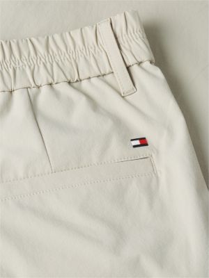 beige tech elasticated chino shorts for men tommy hilfiger