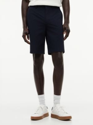 blue tech elasticated chino shorts for men tommy hilfiger