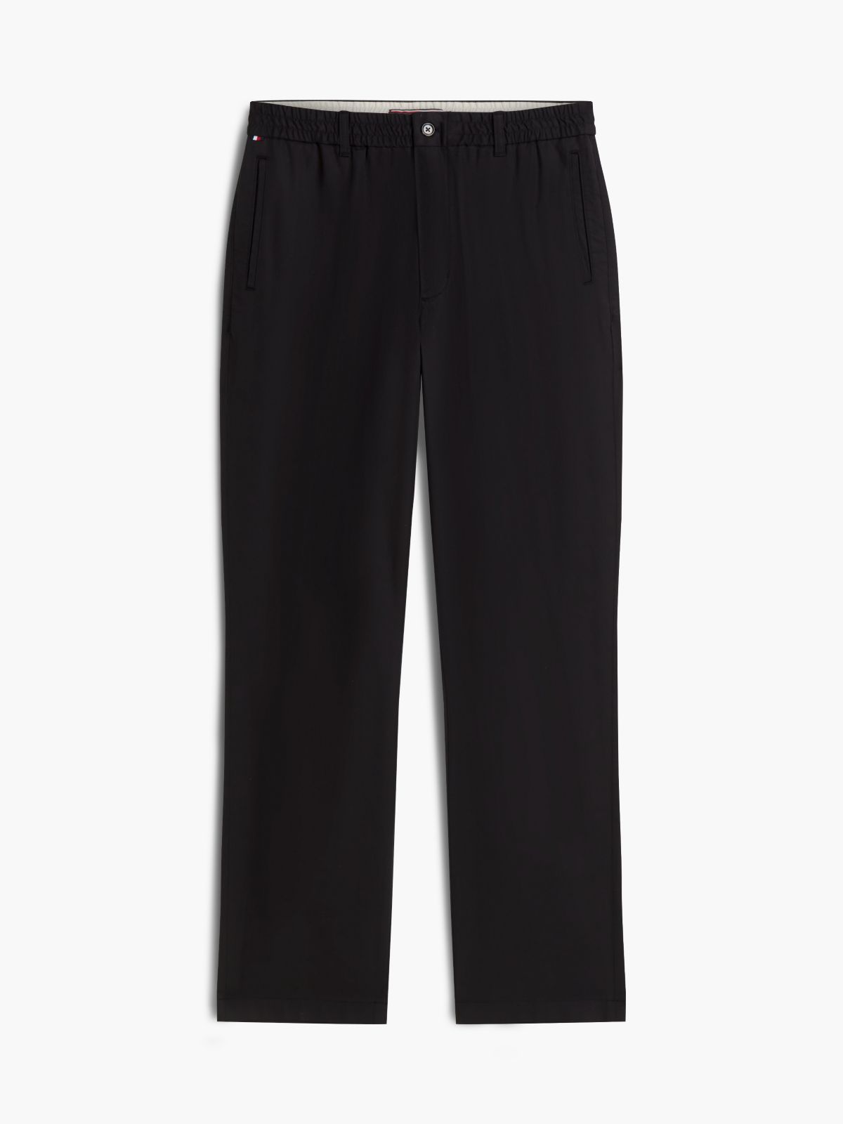 Dover Regular Straight Elasticated Lyocell Blend Chinos — Black