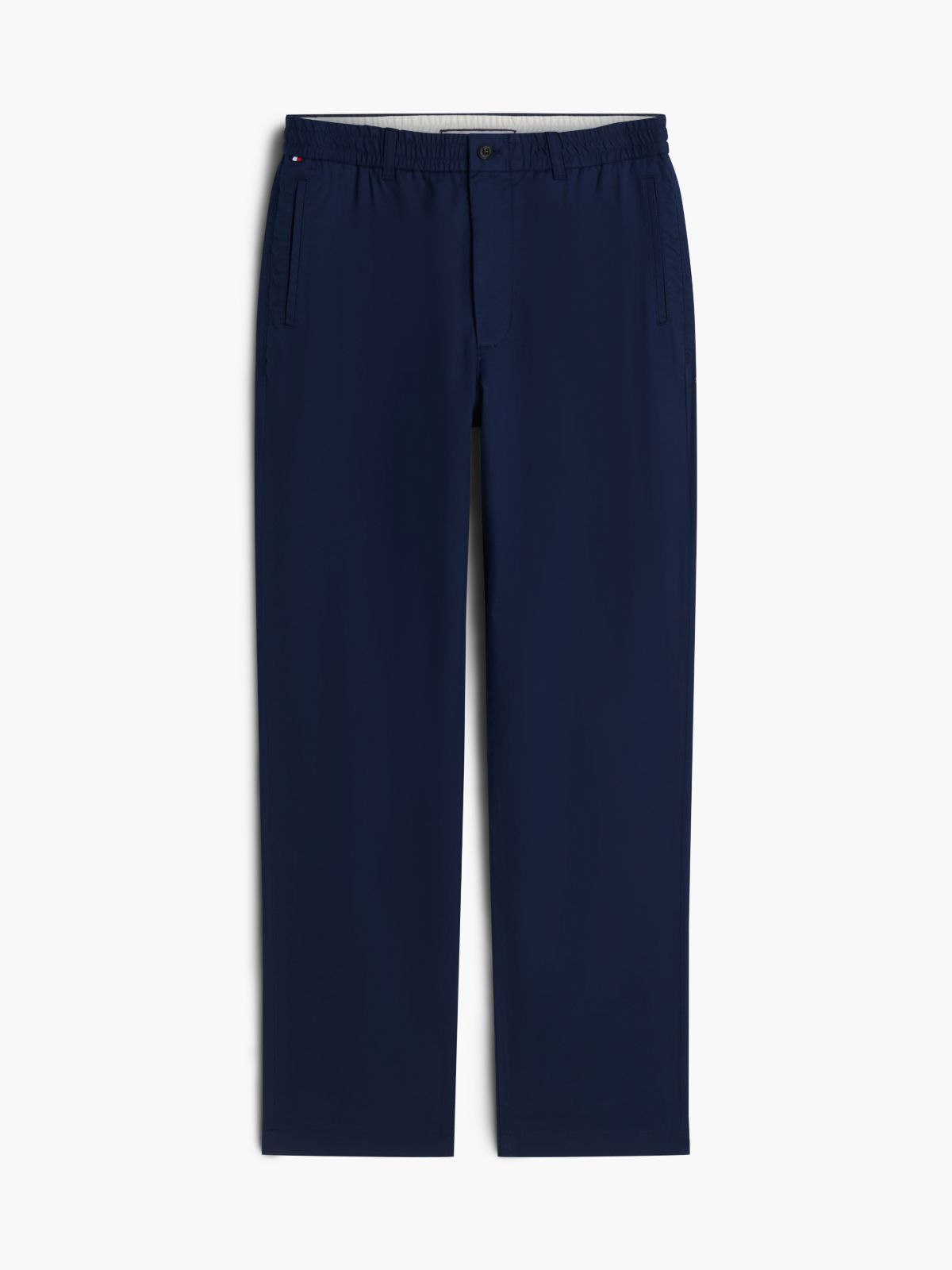 Dover Regular Straight Elasticated Lyocell Blend Chinos — Blue