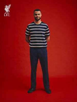 pantalón chino dover de sarga con cintura elástica blue de hombres tommy hilfiger