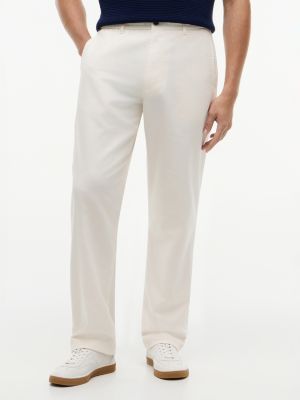 pantaloni chino dover regular fit in twill beige da uomini tommy hilfiger