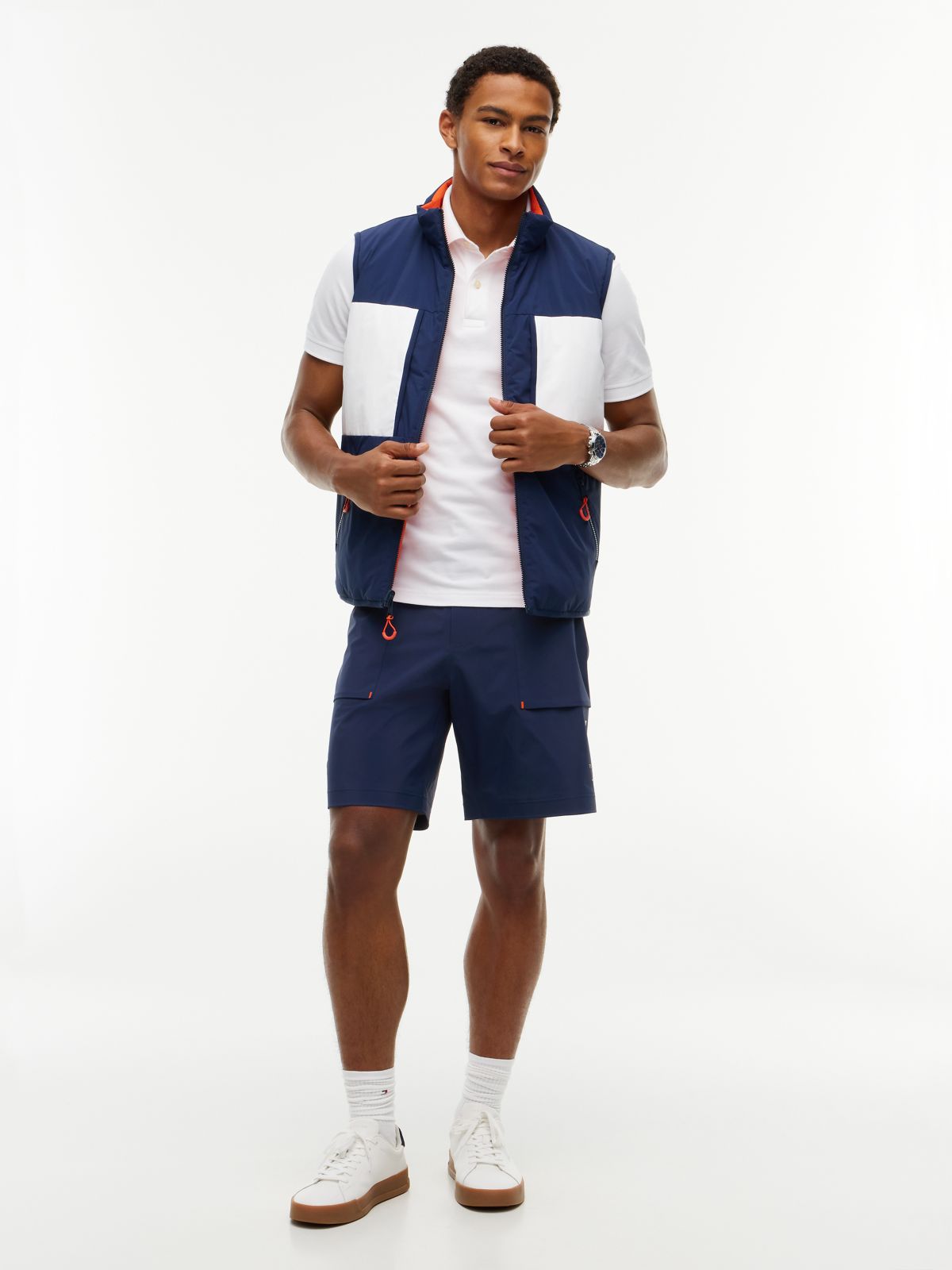 Relaxed Fit Regatta Cargo Shorts — Blue