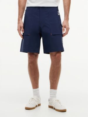 blue relaxed 9.5 inseam regatta cargo shorts for men tommy hilfiger