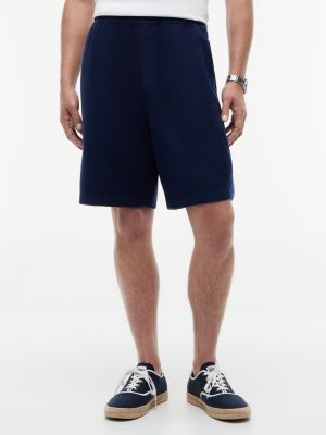 short tissé structuré couture intérieure 25,4 cm blue pour hommes tommy hilfiger