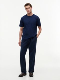 Chain-Stitch Graphic Jersey T-Shirt — Blue 2