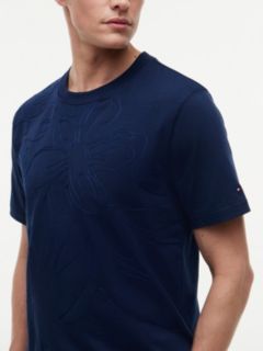 Chain-Stitch Graphic Jersey T-Shirt — Blue 3
