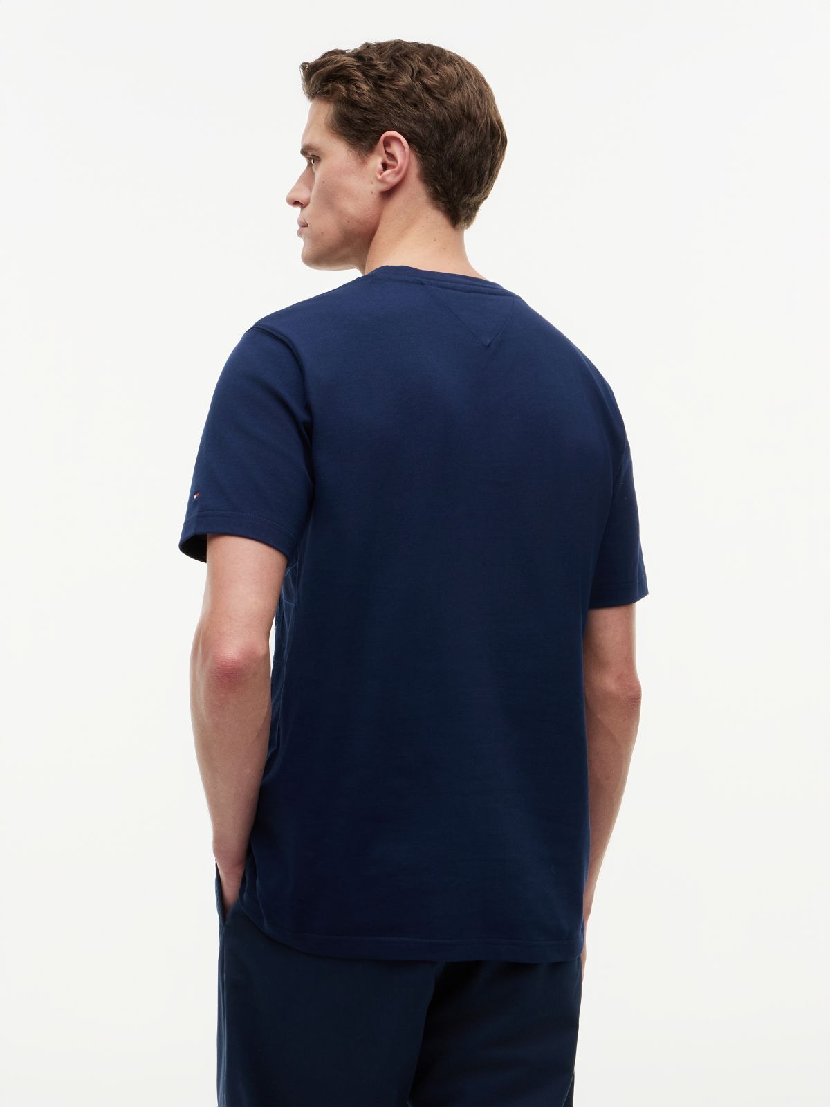 Chain-Stitch Graphic Jersey T-Shirt — Blue