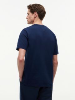 Chain-Stitch Graphic Jersey T-Shirt — Blue 4
