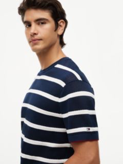 New York Label Breton Stripe Knit Relaxed T-Shirt — Blue 3