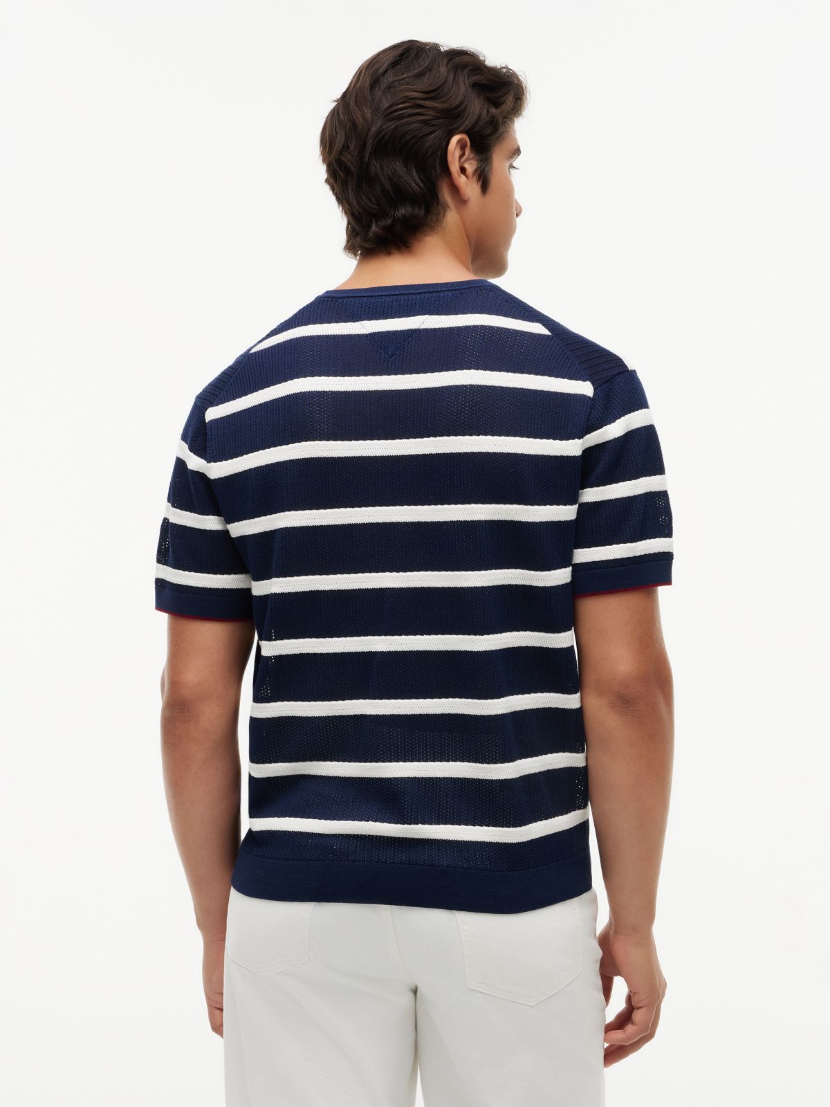New York Label Breton Stripe Knit Relaxed T-Shirt — Blue