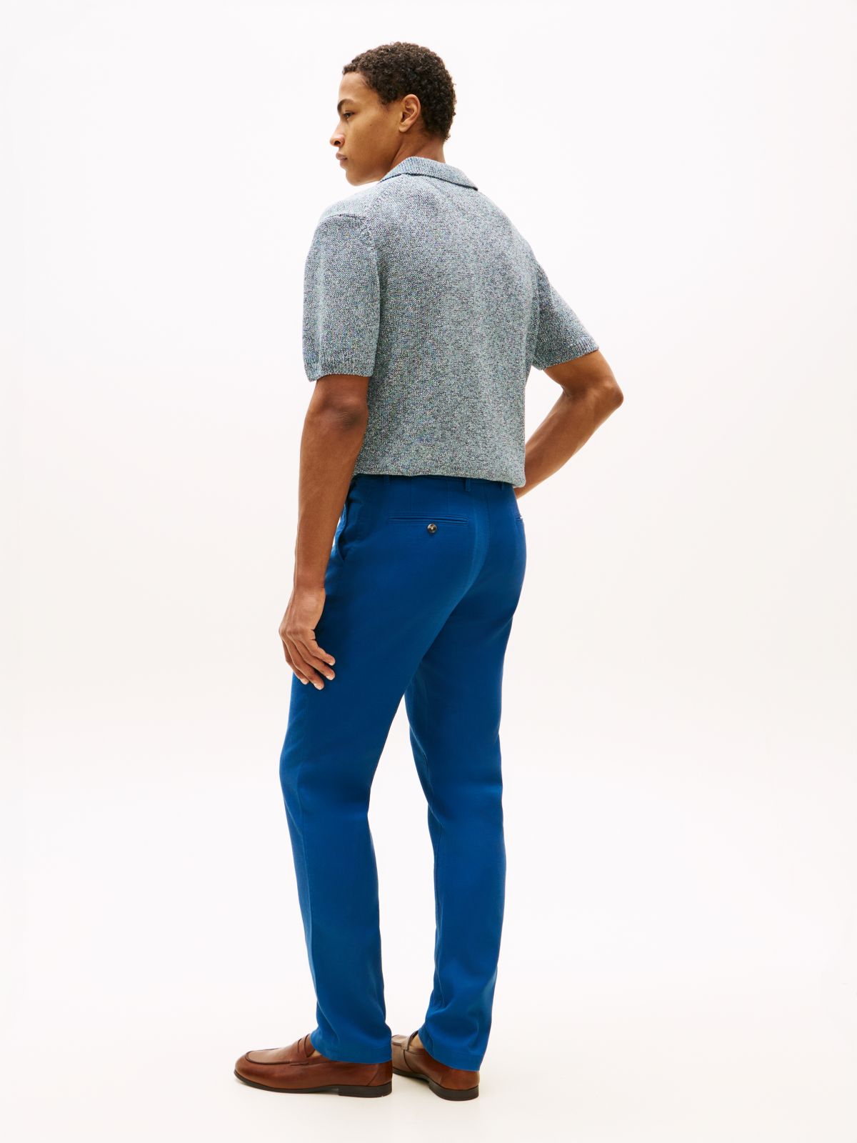 Dover Regular Straight Honeycomb Texture Chinos — Blue