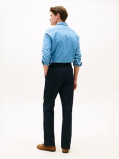 Dover Regular Straight Honeycomb Texture Chinos — Blue 4