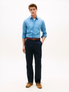 Dover Regular Straight Honeycomb Texture Chinos — Blue 1