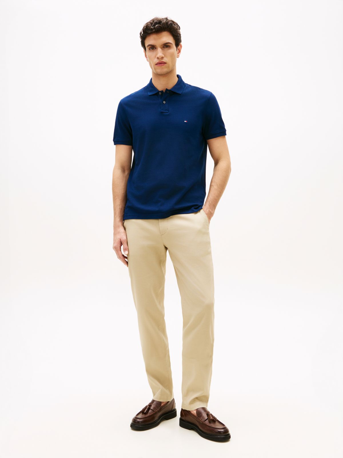 Dover Regular Straight Honeycomb Texture Chinos — Khaki
