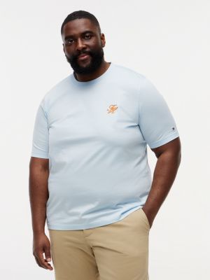 blue plus jersey-t-shirt mit logo-stickerei für herren - tommy hilfiger