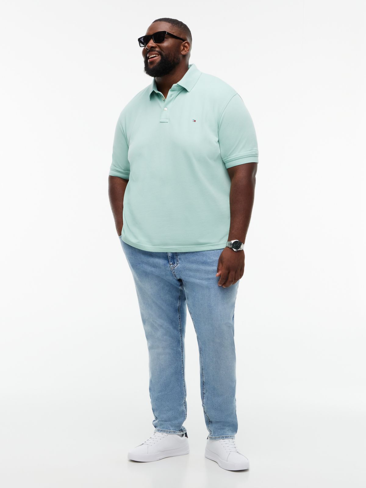 Plus 1985 Regular Fit Pique Polo Shirt — Green