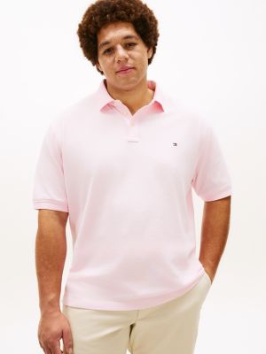polo coupe standard 1985 plus en piqué pink pour hommes tommy hilfiger