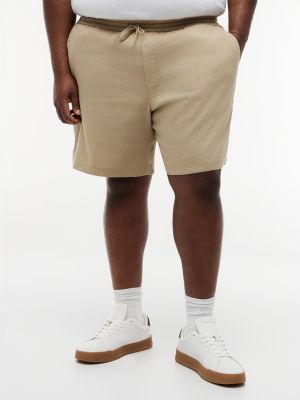 beige plus dover linen blend 8 inseam chino shorts for men tommy hilfiger