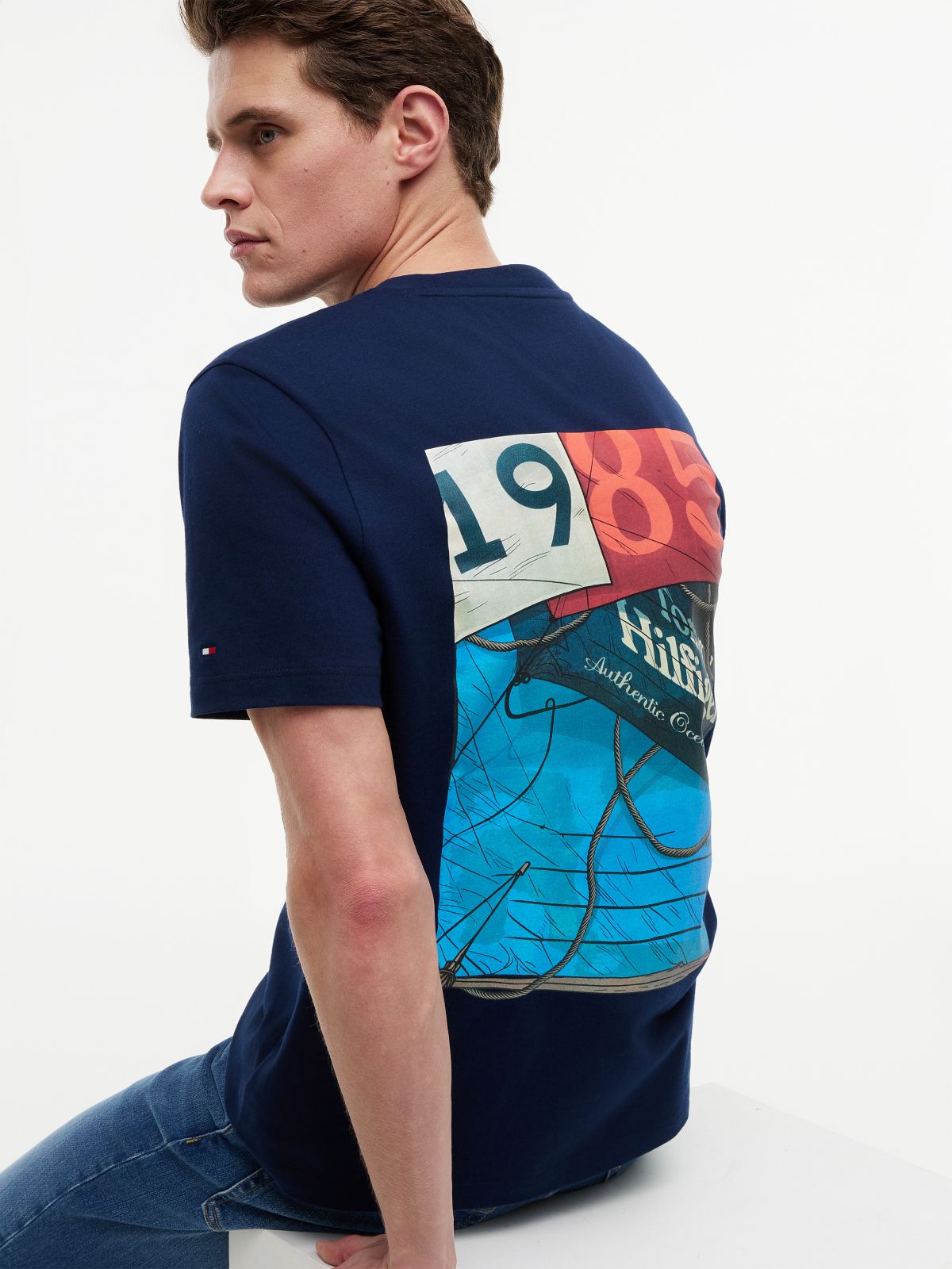 Back Logo Jersey T-Shirt — Blue