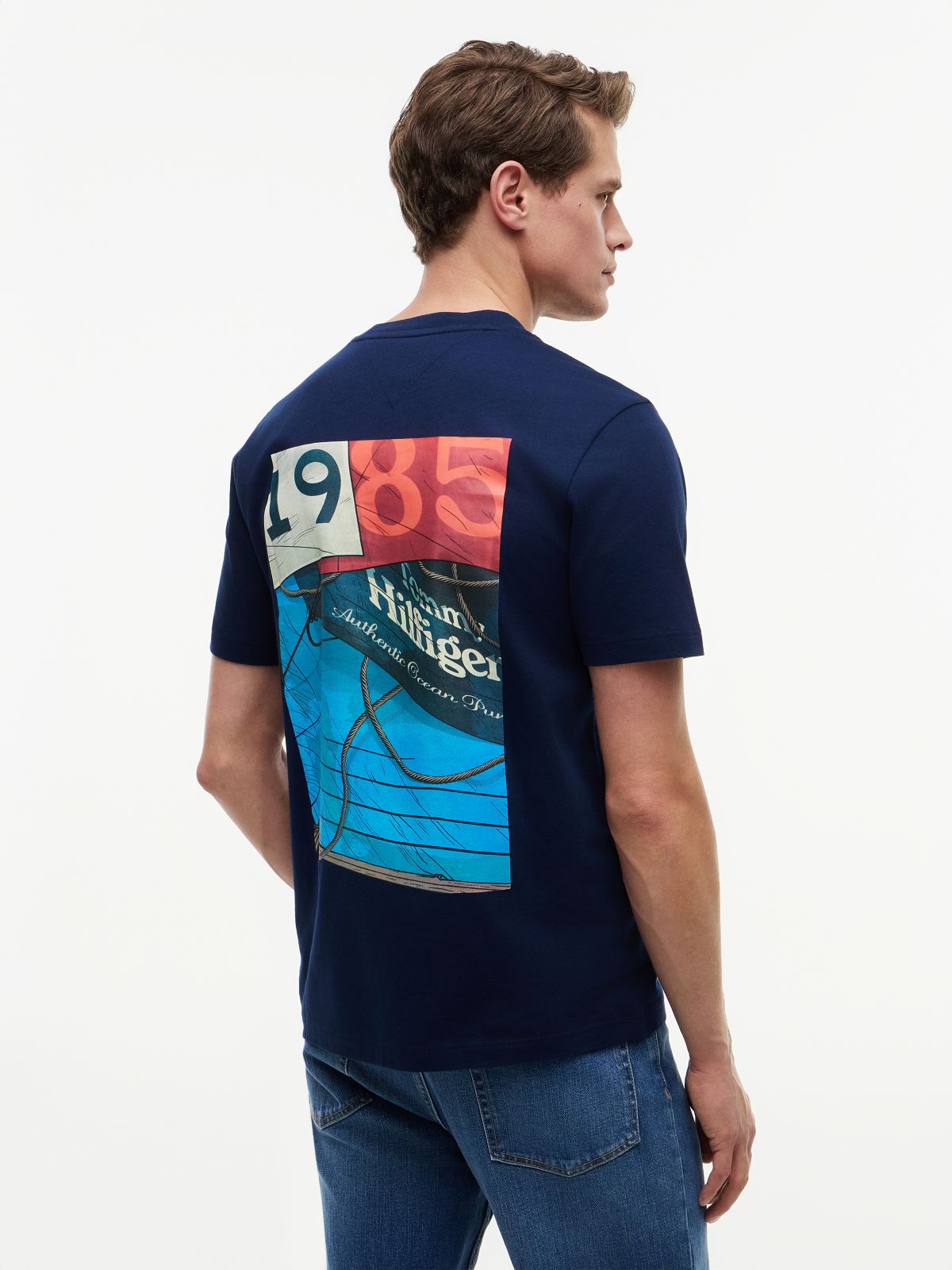 Back Logo Jersey T-Shirt — Blue