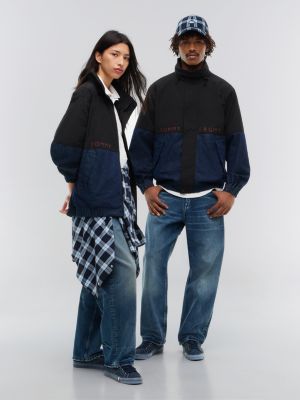 black tommy hilfiger x frgmt colour-blocked regatta jacket for men tommy hilfiger
