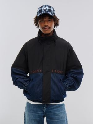 black tommy hilfiger x frgmt regatta-jacke mit color block für herren - tommy hilfiger