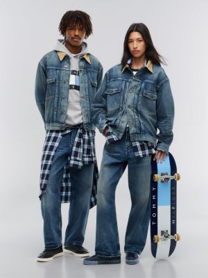 veste trucker en denim tommy hilfiger x frgmt bleu pour hommes tommy hilfiger
