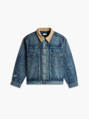 veste trucker en denim tommy hilfiger x frgmt bleu pour hommes tommy hilfiger