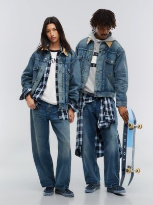 denim tommy hilfiger x frgmt relaxed ankle jeans for men tommy hilfiger