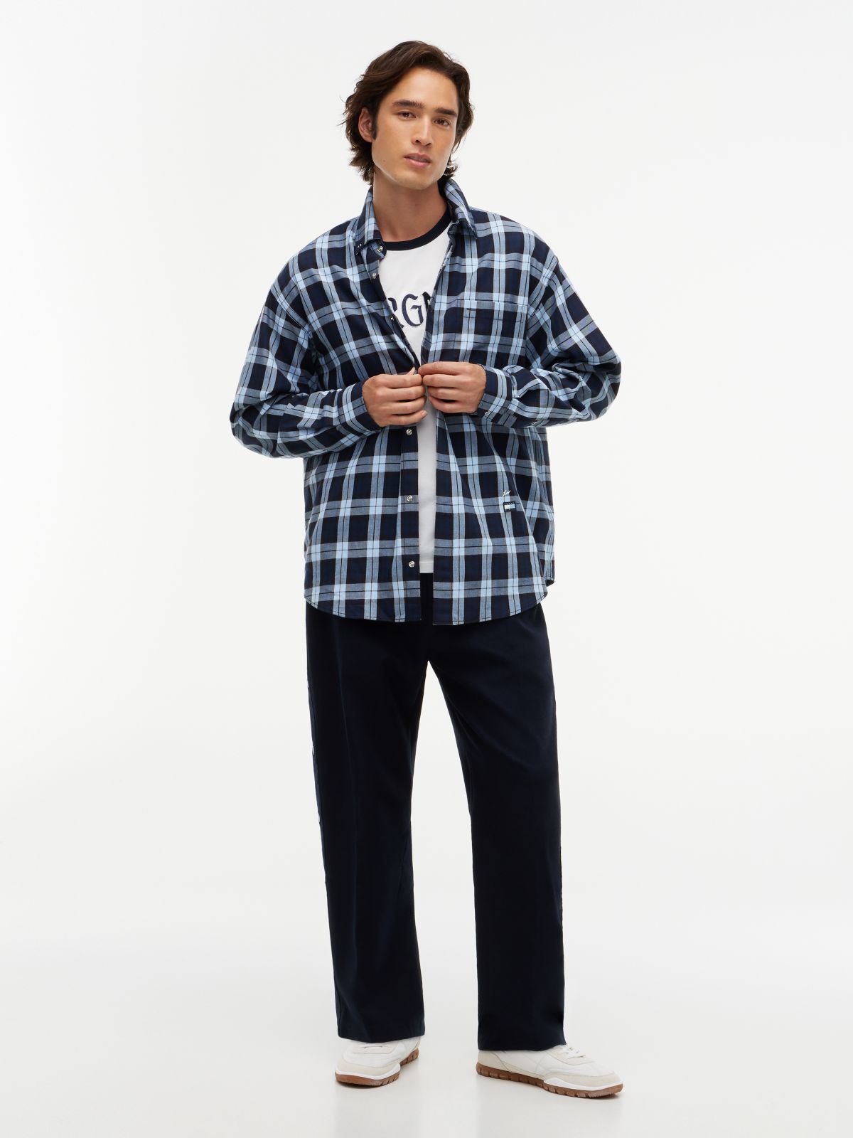 Tommy Hilfiger x FRGMT Snap-Button Relaxed Chinos — Blue