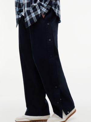 blue tommy hilfiger x frgmt snap-button relaxed chinos for men tommy hilfiger