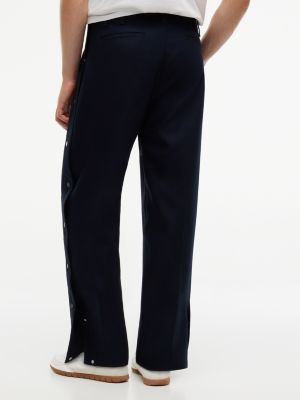 blue tommy hilfiger x frgmt snap-button relaxed chinos for men tommy hilfiger