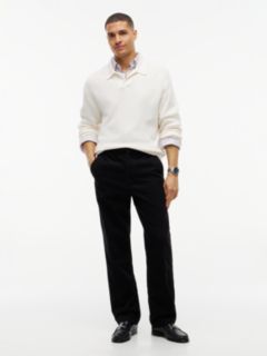 Dover Regular Straight Elasticated Corduroy Chinos — Black 2