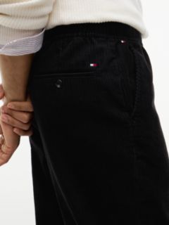 Dover Regular Straight Elasticated Corduroy Chinos — Black 3