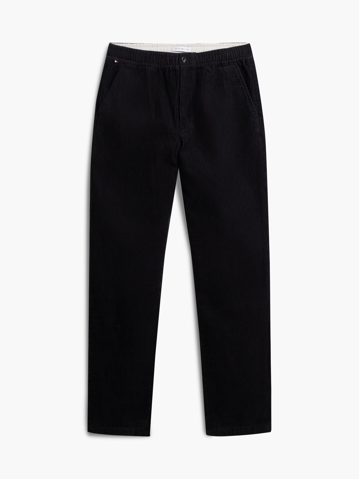 Dover Regular Straight Elasticated Corduroy Chinos — Black