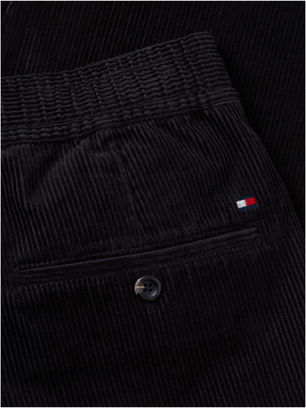 Dover Regular Straight Elasticated Corduroy Chinos — Black