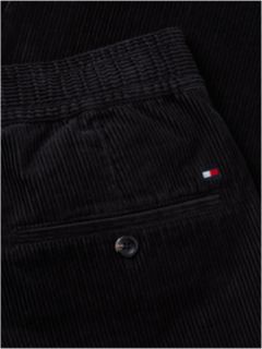 Dover Regular Straight Elasticated Corduroy Chinos — Black 6