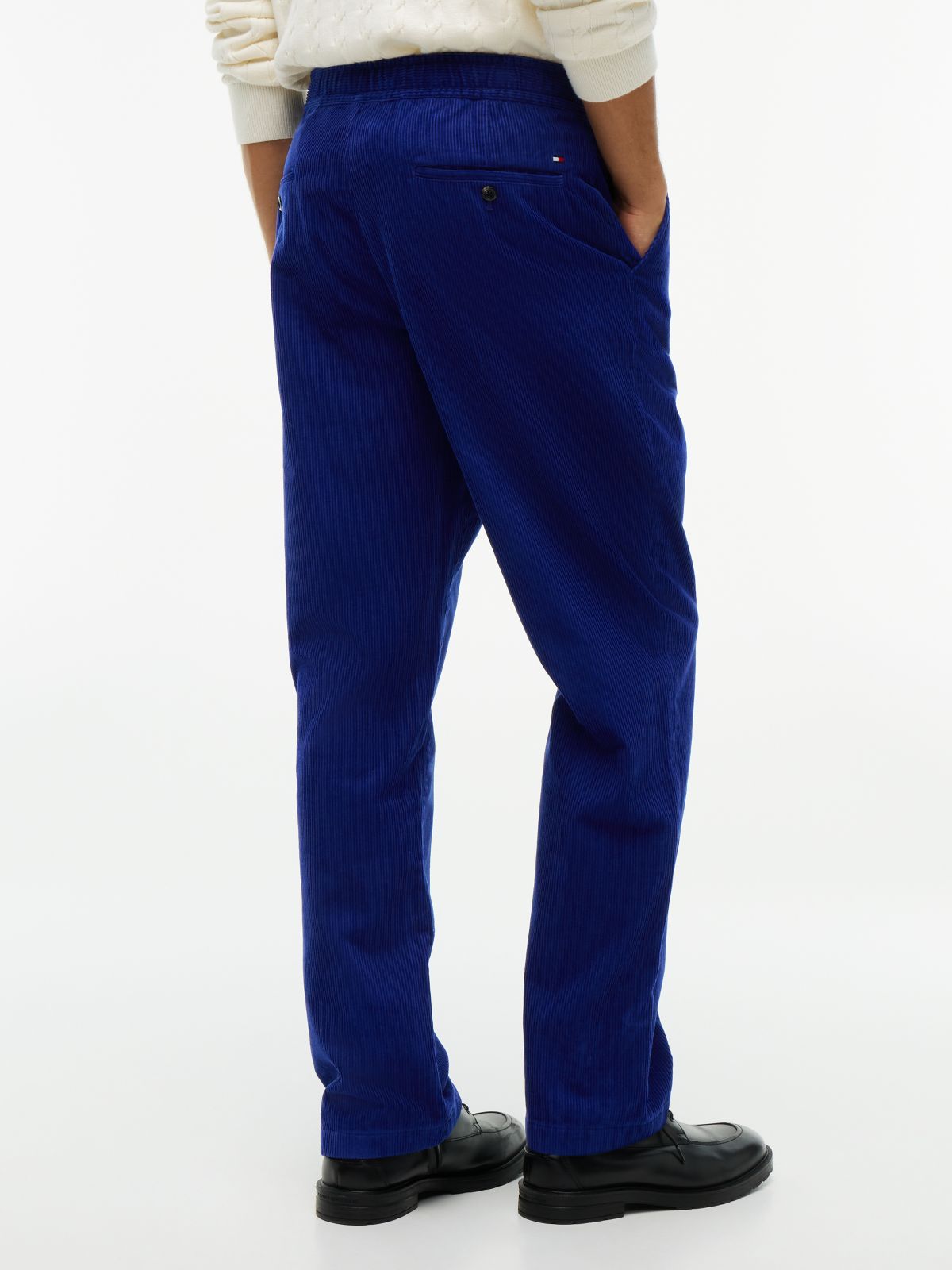 Dover Regular Straight Elasticated Corduroy Chinos — Blue