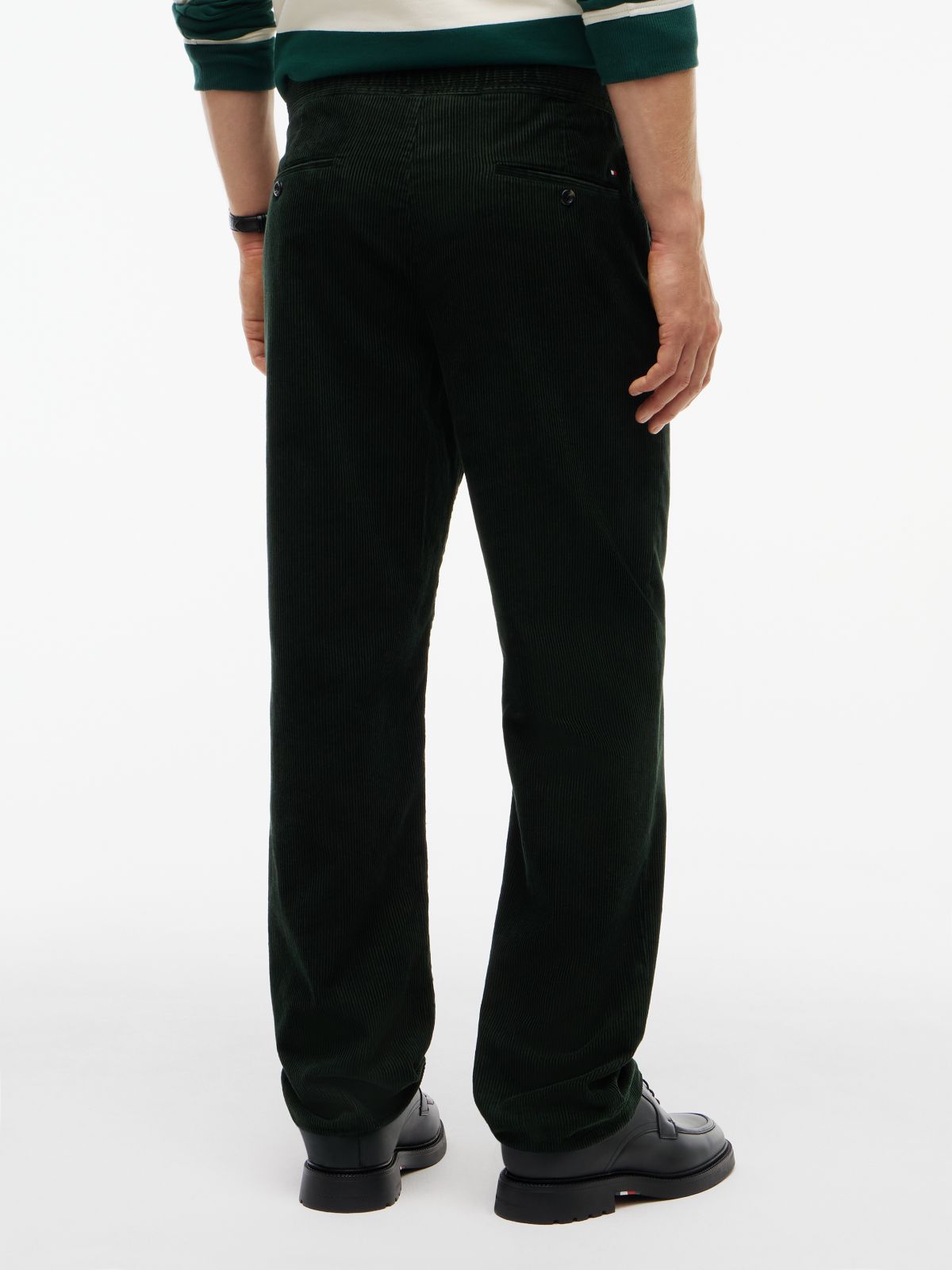 Dover Regular Straight Elasticated Corduroy Chinos — Green