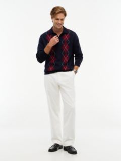 Dover Regular Straight Elasticated Corduroy Chinos — White 2