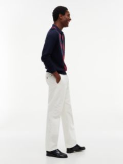 Dover Regular Straight Elasticated Corduroy Chinos — White 3