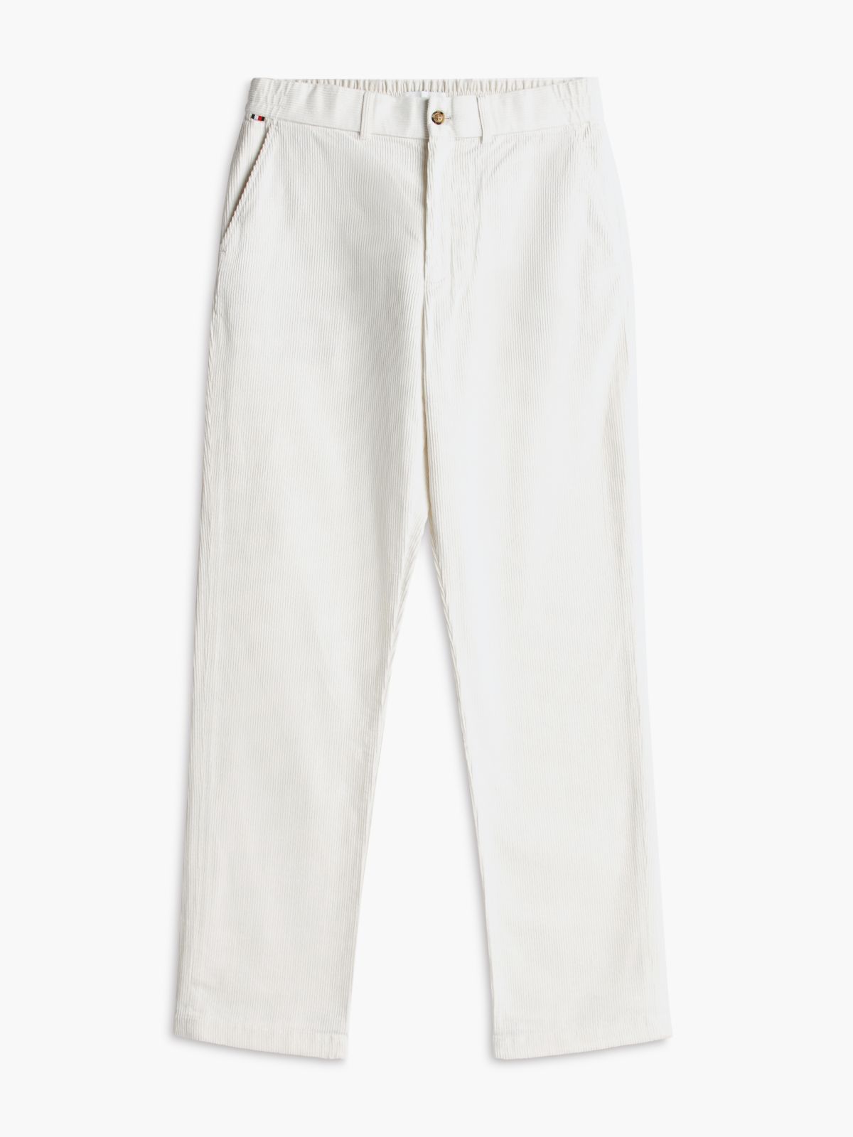 Dover Regular Straight Elasticated Corduroy Chinos — White