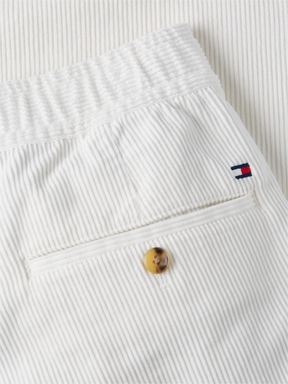 Dover Regular Straight Elasticated Corduroy Chinos — White