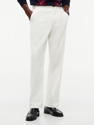 white dover regular straight elasticated corduroy chinos for men tommy hilfiger