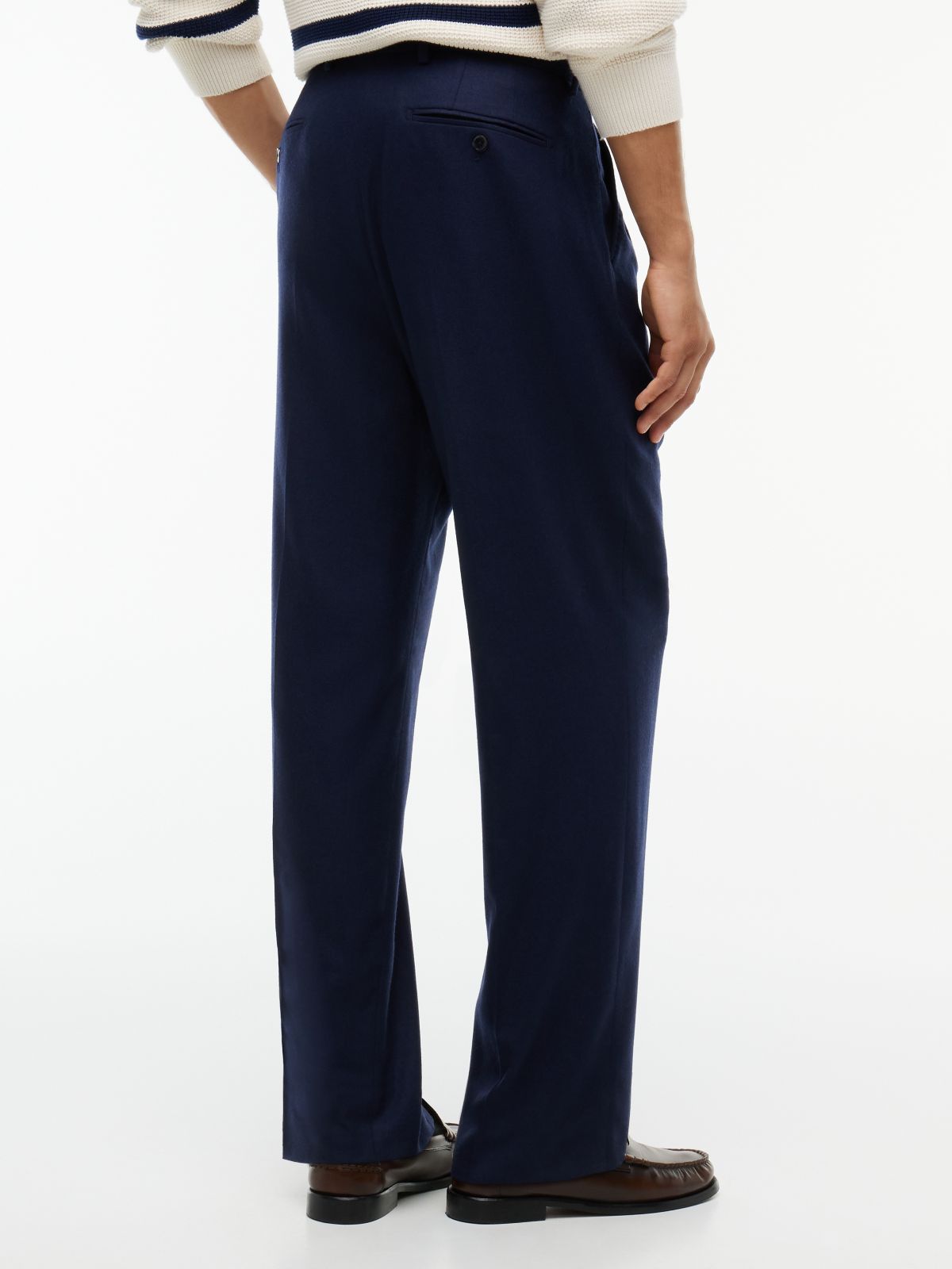 Dover Regular Straight Wool Blend Chinos — Blue