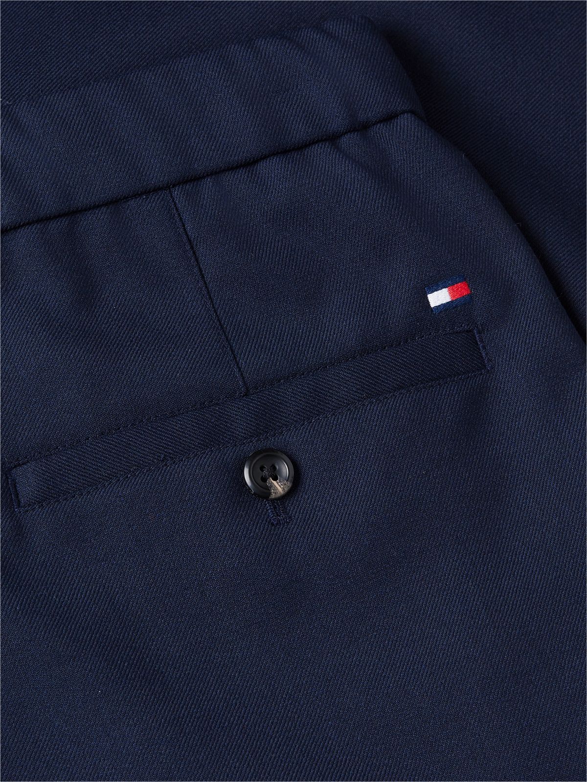 Dover Regular Straight Wool Blend Chinos — Blue