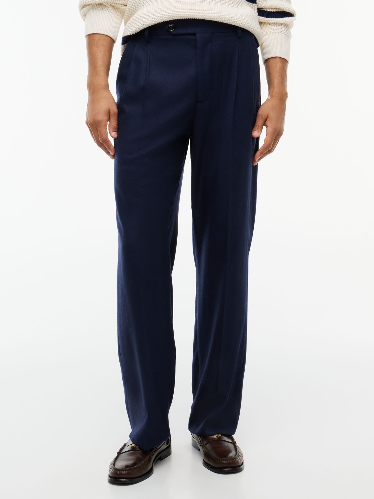 Dover Regular Straight Wool Blend Chinos — Blue